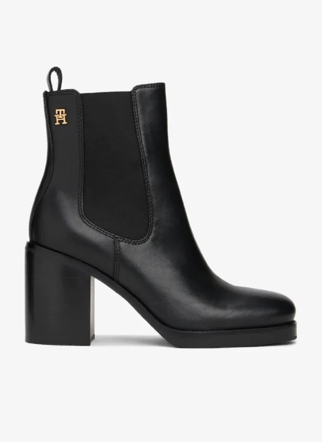 Premium Leather Square Toe Chelsea Block Heels for Women (Black, 38 EU) ctpw8