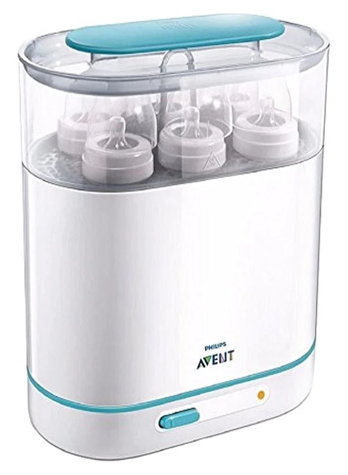 Premium 3-in-1 Electric Modular Steam Sterilizer for Baby Feeding Equipment (White, 1 Unit) tslas