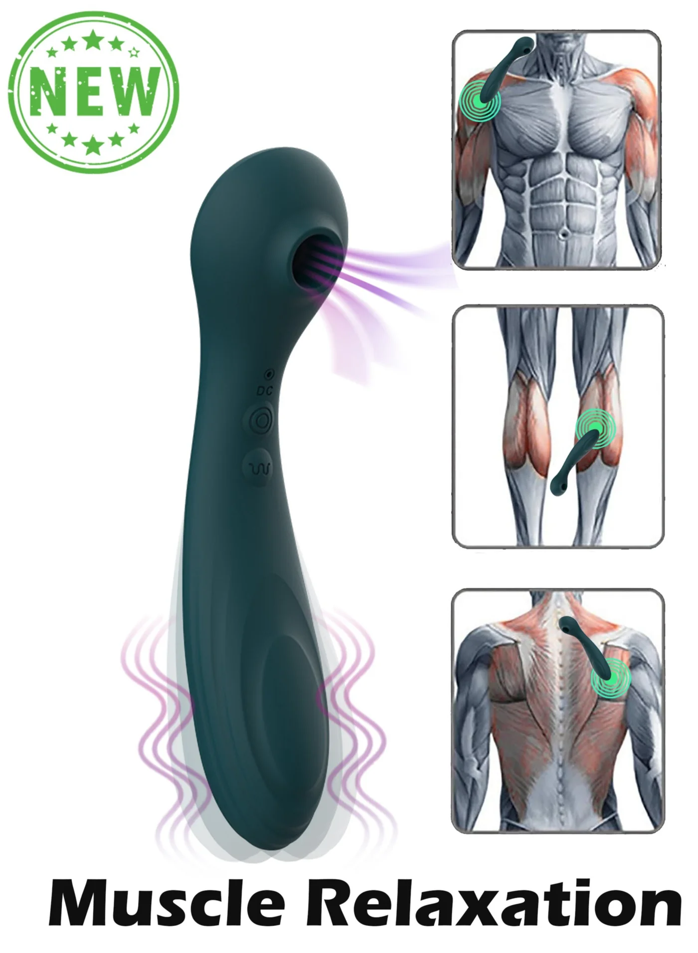 Pink Demon Electric Muscle Massage Stick Waterproof Handheld Massager with 12 Adjustable Vibration Gears for Sports Recovery (1 Piece) 75v28
