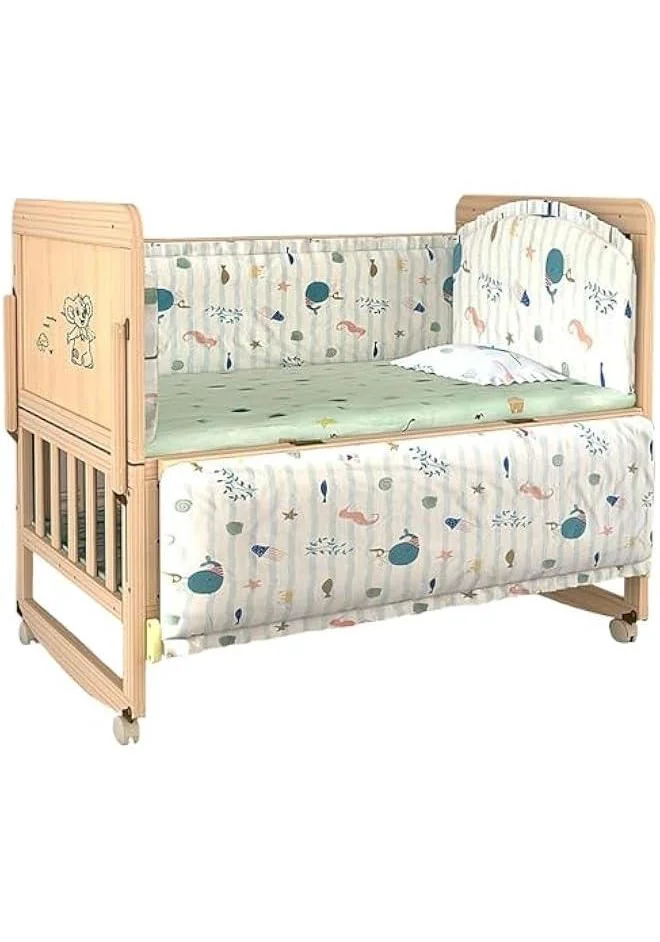 Beauenty 4-in-1 Baby Bedside Sleeper Crib with Mattress and Mosquito Net (102 x 90 x 60 cm) bmwf9