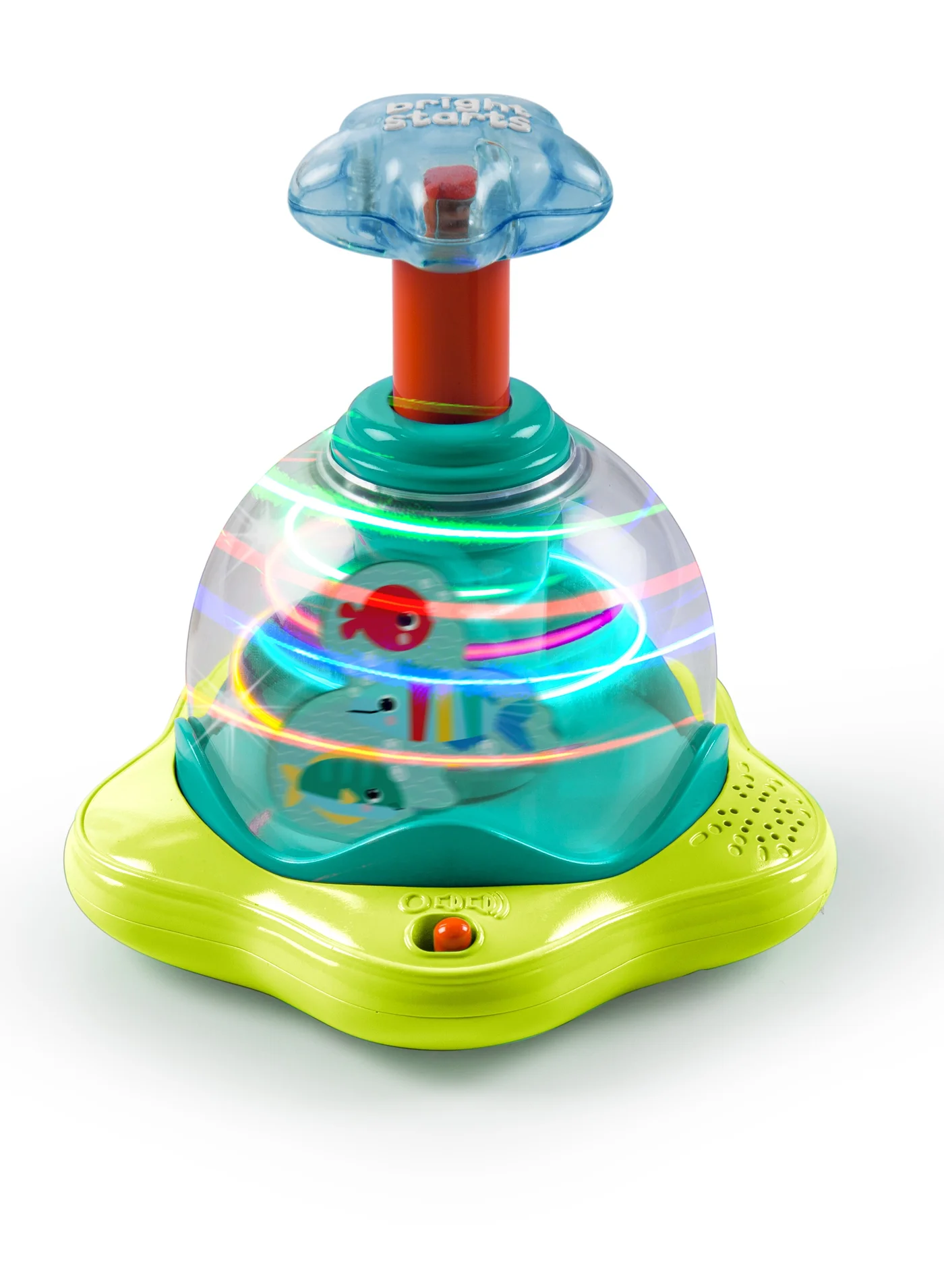 Bright Starts Press & Glow Spinner Musical Toy with Lights (Infant Development Activity, 1 Piece) o16z0