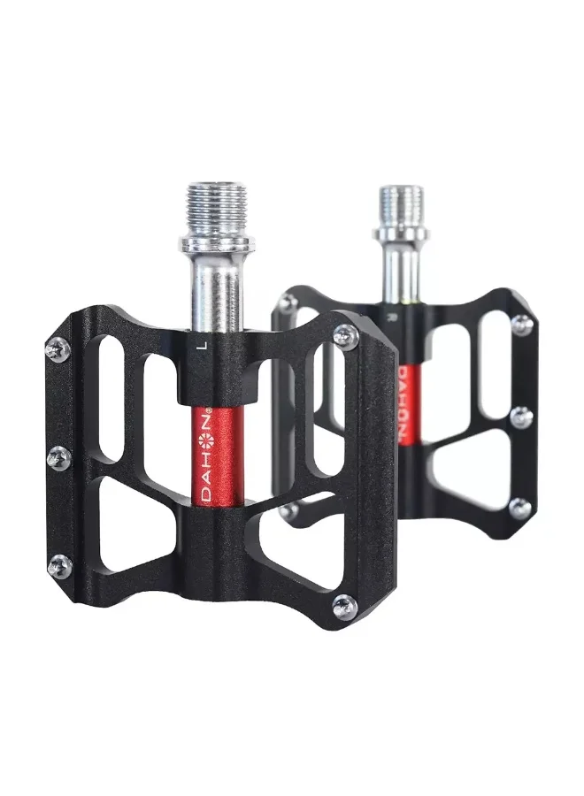 Premium Aluminum Platform Bicycle Pedals Lightweight Durable Cycling Components (Black, 1 Pair) s7kne