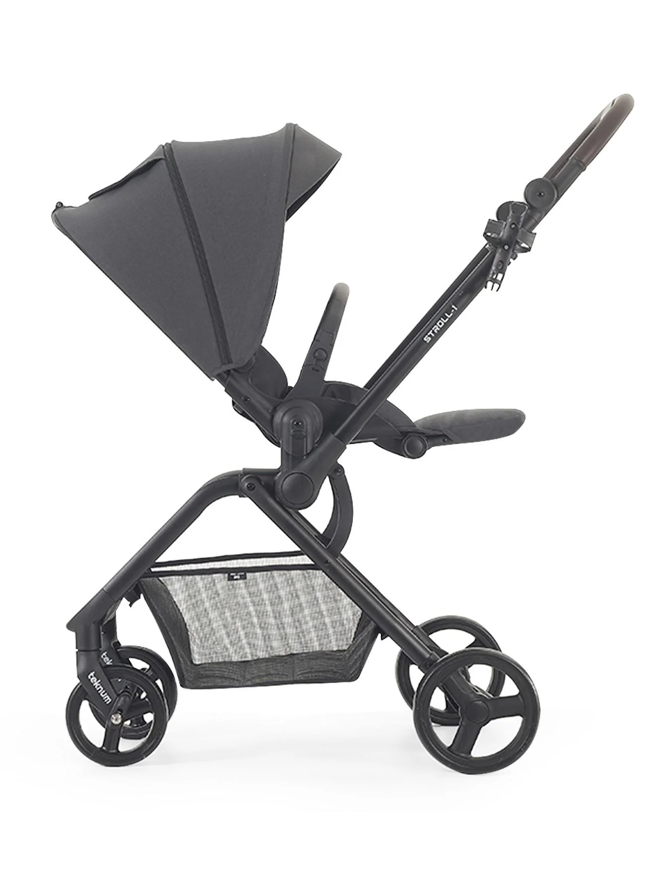 TEKNUM Lightweight Reversible Travel Baby Stroller with Large Storage Basket (Grey, 1 Unit) 49zwc