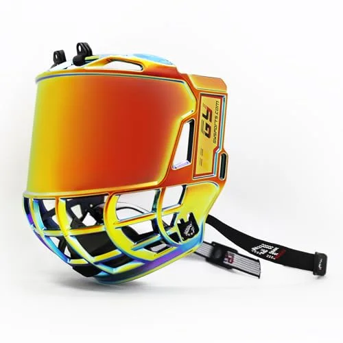 GY Hockey Full Shield Visor Ice Hockey Helmet Face Protection (Red, One Size) mbigc