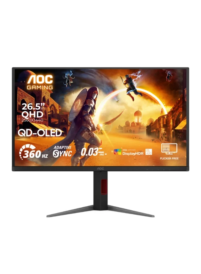 Premium 27-inch QD-OLED Gaming Monitor QHD 2560x1440 360Hz Refresh Rate with HDMI 2.1 (Black, 27-inch) idyfu