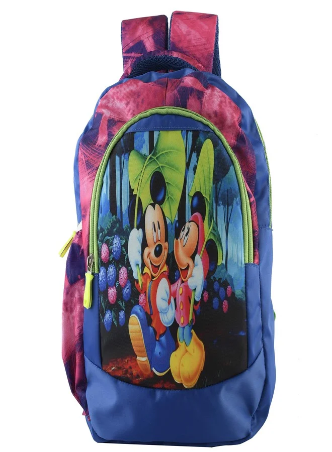 Kuber Industries Cartoon Print School Backpack (Blue, 35 cm) Durable Lightweight School Bag for Kids 14075