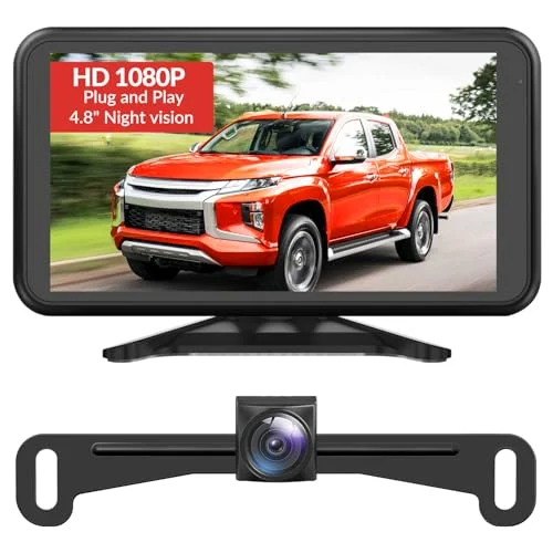 AUTO-VOX 1080P Backup Camera System Waterproof Rear View Monitor with Night Vision and 3X Zoom for Truck SUV and Van (1 Unit) glawo