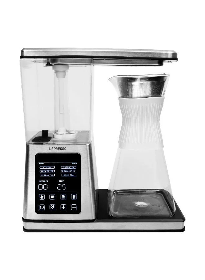 LePRESSO Crystal Brew Drip Coffee and Tea Maker with Smart Digital Control and Adjustable Temperature (Silver, 8 Cup Capacity) f8jbe