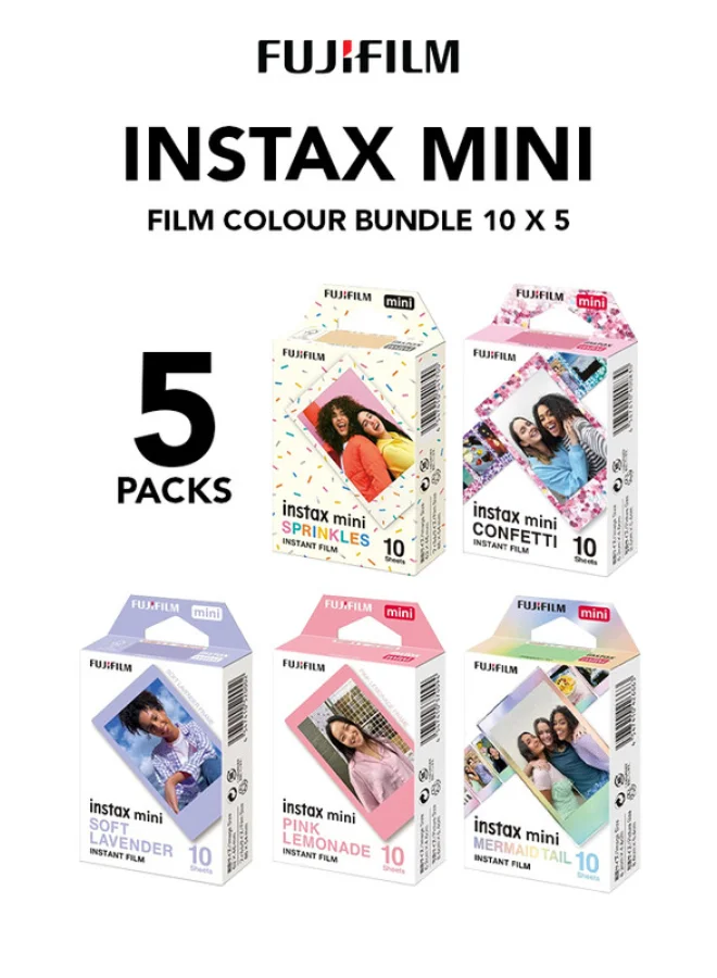 Instant Camera Film Pack for Mini Series (50 Sheets, White Border) mi714
