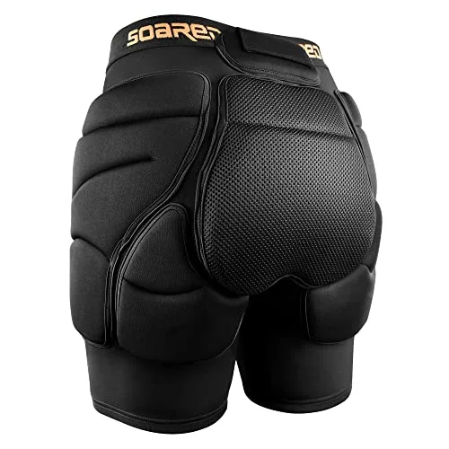 Soared 3D Protective Hip and Butt Padded Shorts for Skiing Snowboarding and Skating (Black, Unisex) fl2o1