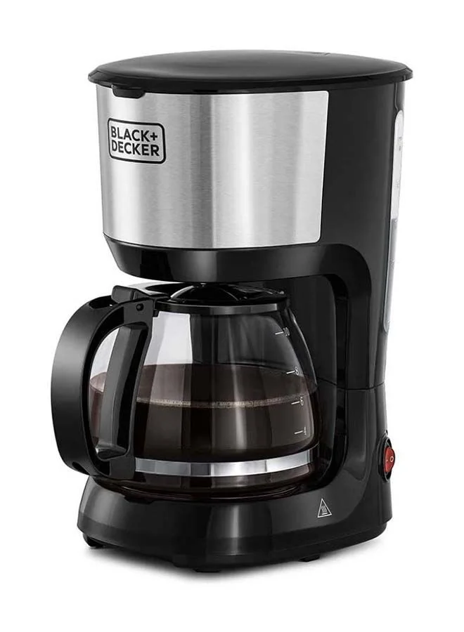 Premium Drip Coffee Maker 10-Cup Machine with Glass Carafe and Warming Plate (Black/Silver, 1.25 L) rh8gd