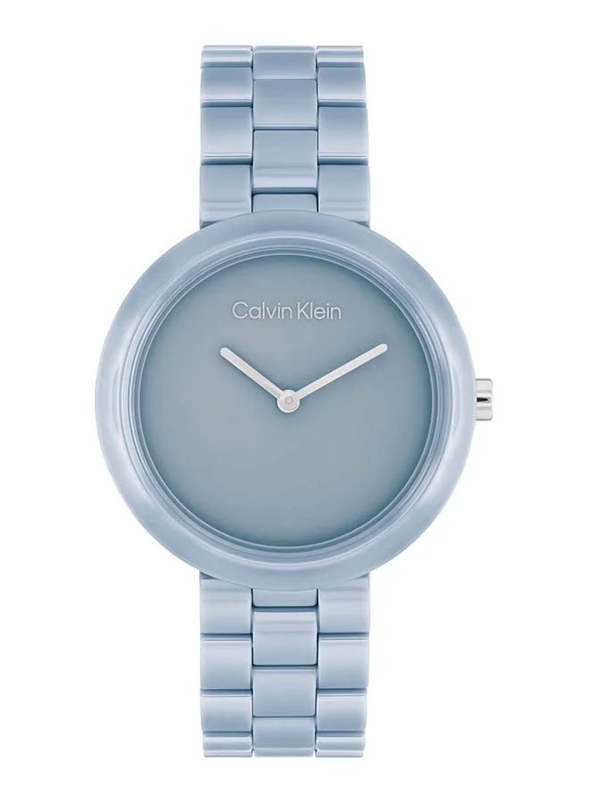 Premium Round Analog Women's Watch with Ceramic Band (Blue, 36mm) ajgi9