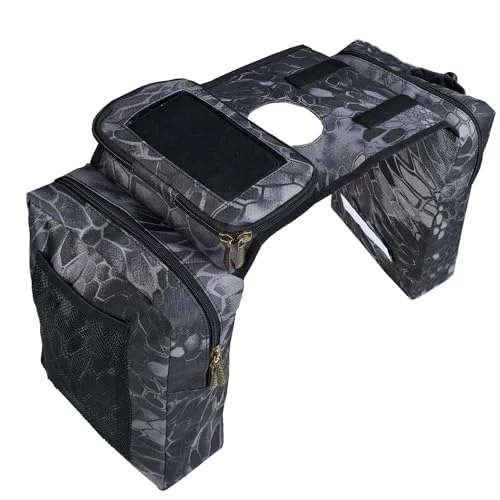 Vanlison ATV Tank Saddle Bag Waterproof Storage Organizer for Motorcycle Snowmobile UTV (Black, 25 cm x 20 cm) i8gbb