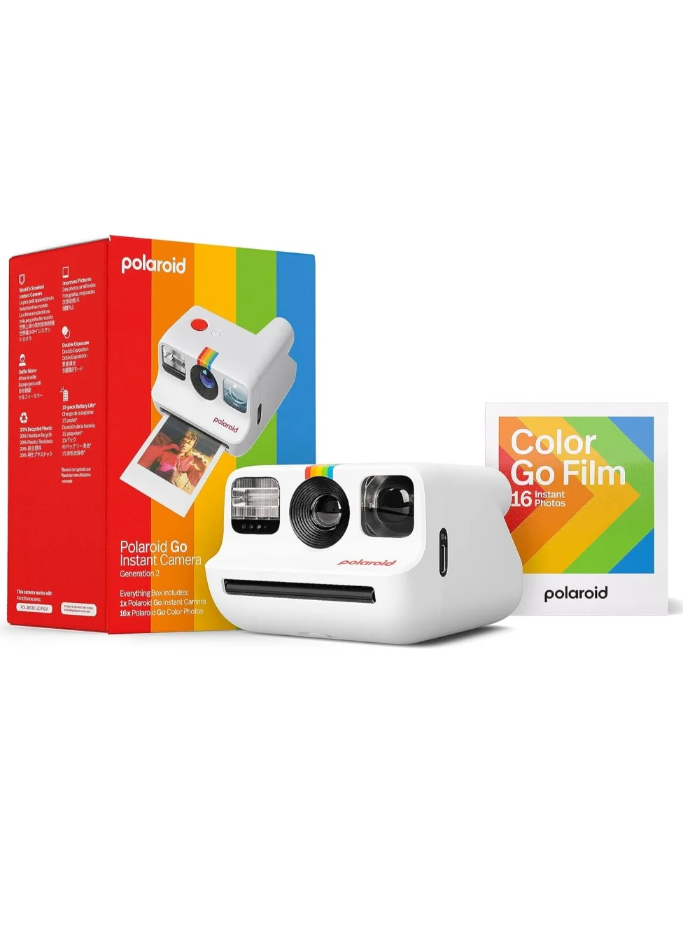 Analog Instant Camera Starter Set with Double Pack Color Film (White, 1 Set) q8ubz