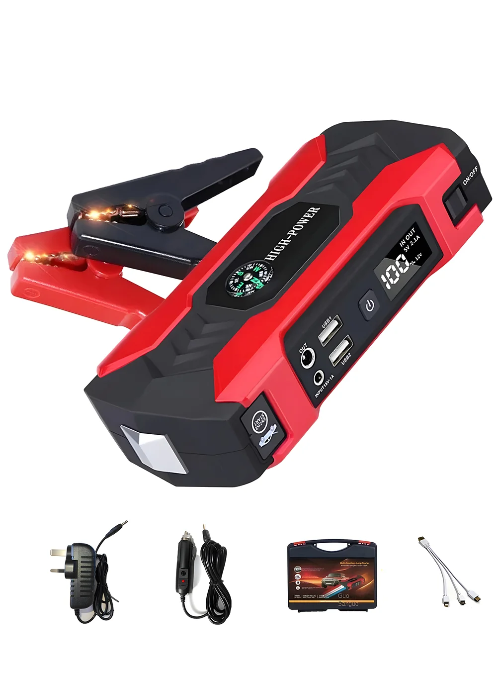 EzzySo Portable Car Jump Starter 28000mAh Power Bank with LED Light (12V, 200W) i6gjl