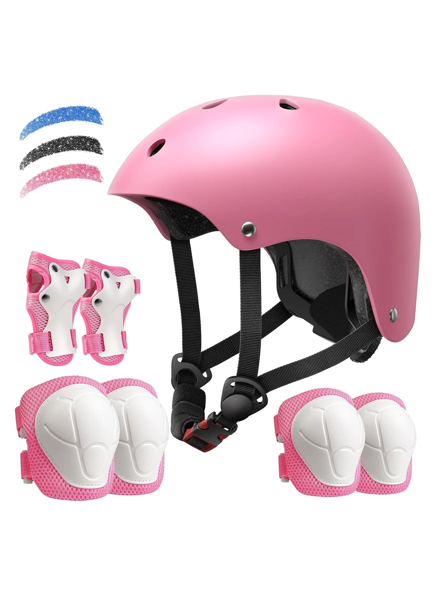 Bukela Kids Protective Helmet and Pad Set Adjustable Safety Gear for Cycling Skating and Scooters (One Size, 3-14 Years) 2skx0