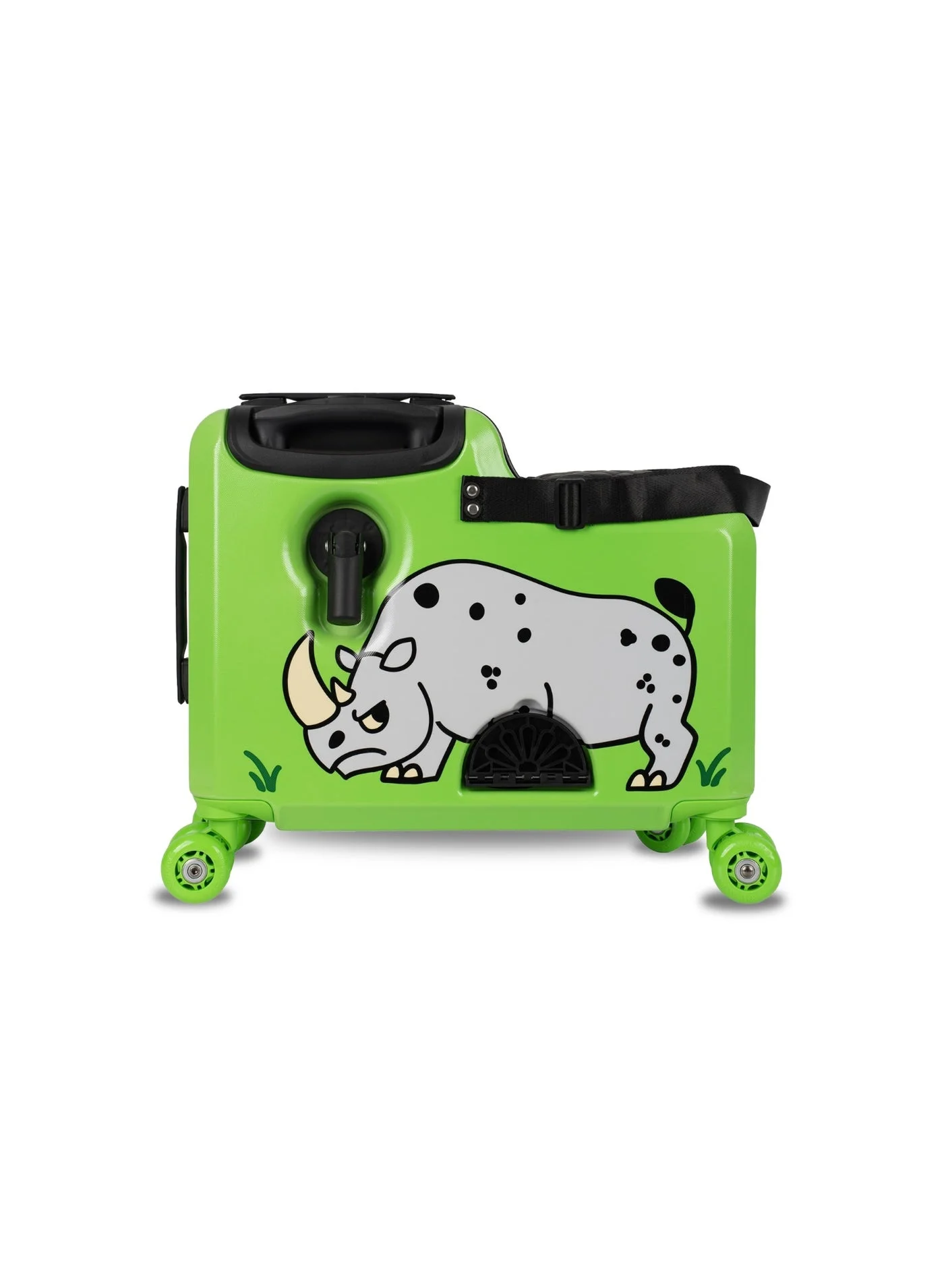 Rolly Rider Kids Ride-On Suitcase, Lightweight ABS Hard Shell Travel Trolley with 360¡ã Spinner Wheels (Green, 50 cm) ymg0x