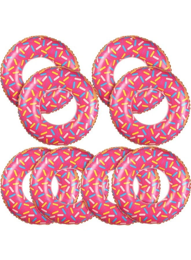 Leitee Inflatable Donut Pool Floats for Kids, Colorful Sprinkle Swimming Rings for Beach Party Decorations (Pink, 55 cm, 8 Pack) 1qkgx