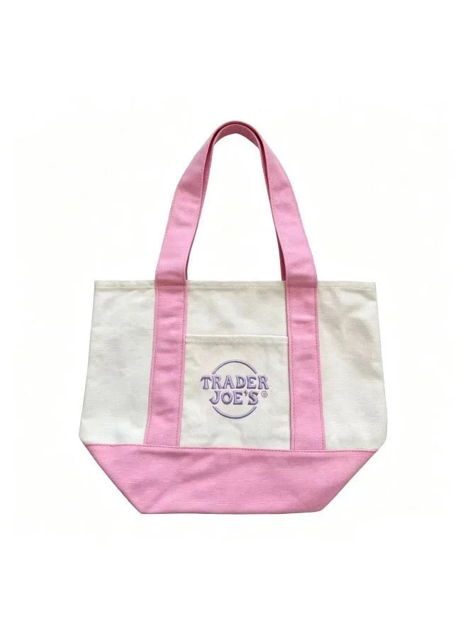 Premium Canvas Tote Bag Durable Everyday Carryall (Pink, Medium) ir9mu