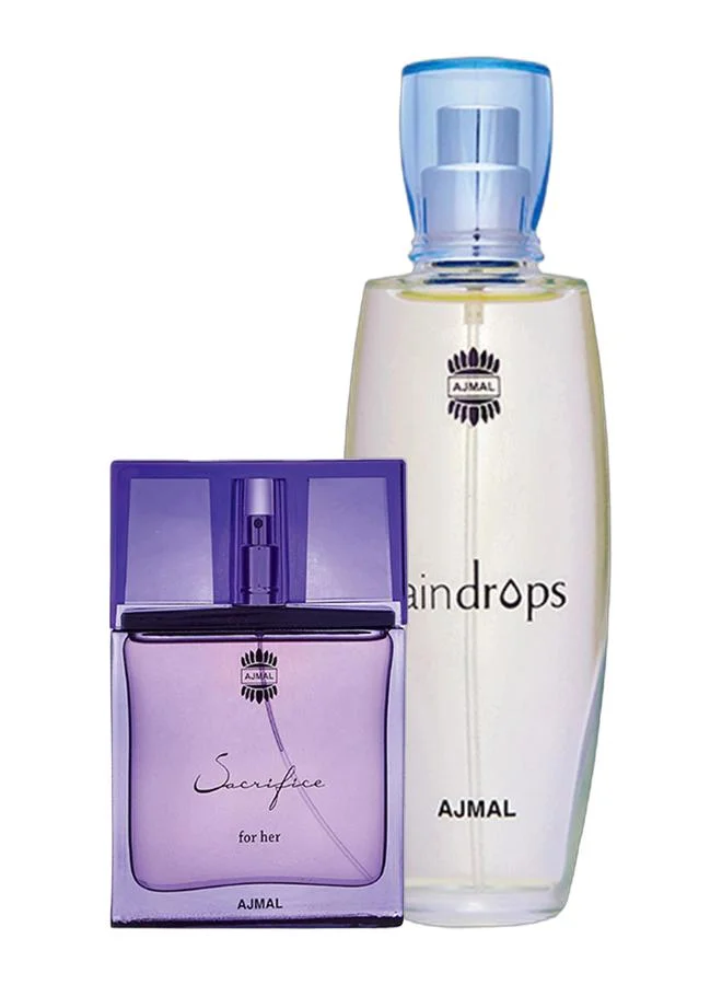 Ajmal Sacrifice and Raindrops Eau de Parfum Fragrance Set for Women (2 x 50 mL) wcng1