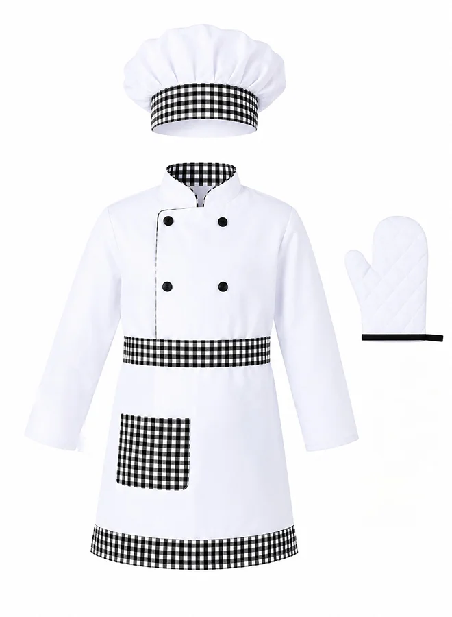 Toy Land Kids Chef Costume Set with Hat and Oven Mitt Premium Roleplay Outfit for Boys and Girls (12-13 Years) znnsy
