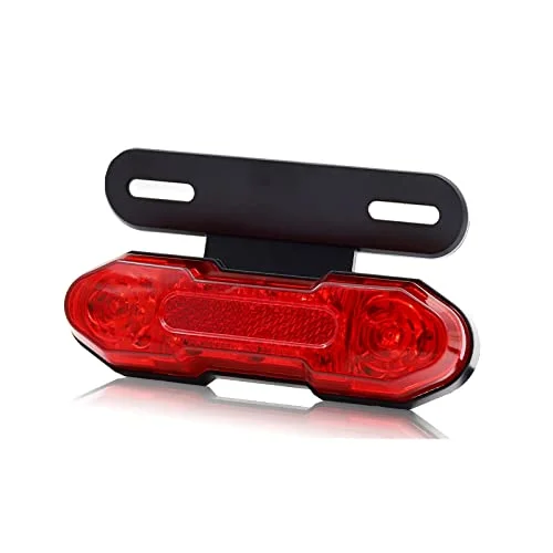 Integrated Motorcycle Tail Light with License Plate Bracket and Turn Signal Indicators (Red Lens, Universal Fit) ekyfc