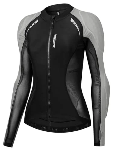 WOSAWE Women Motorcycle Mesh Jacket Breathable Protective Riding Gear with Back Pads (Grey, M) rf5f9