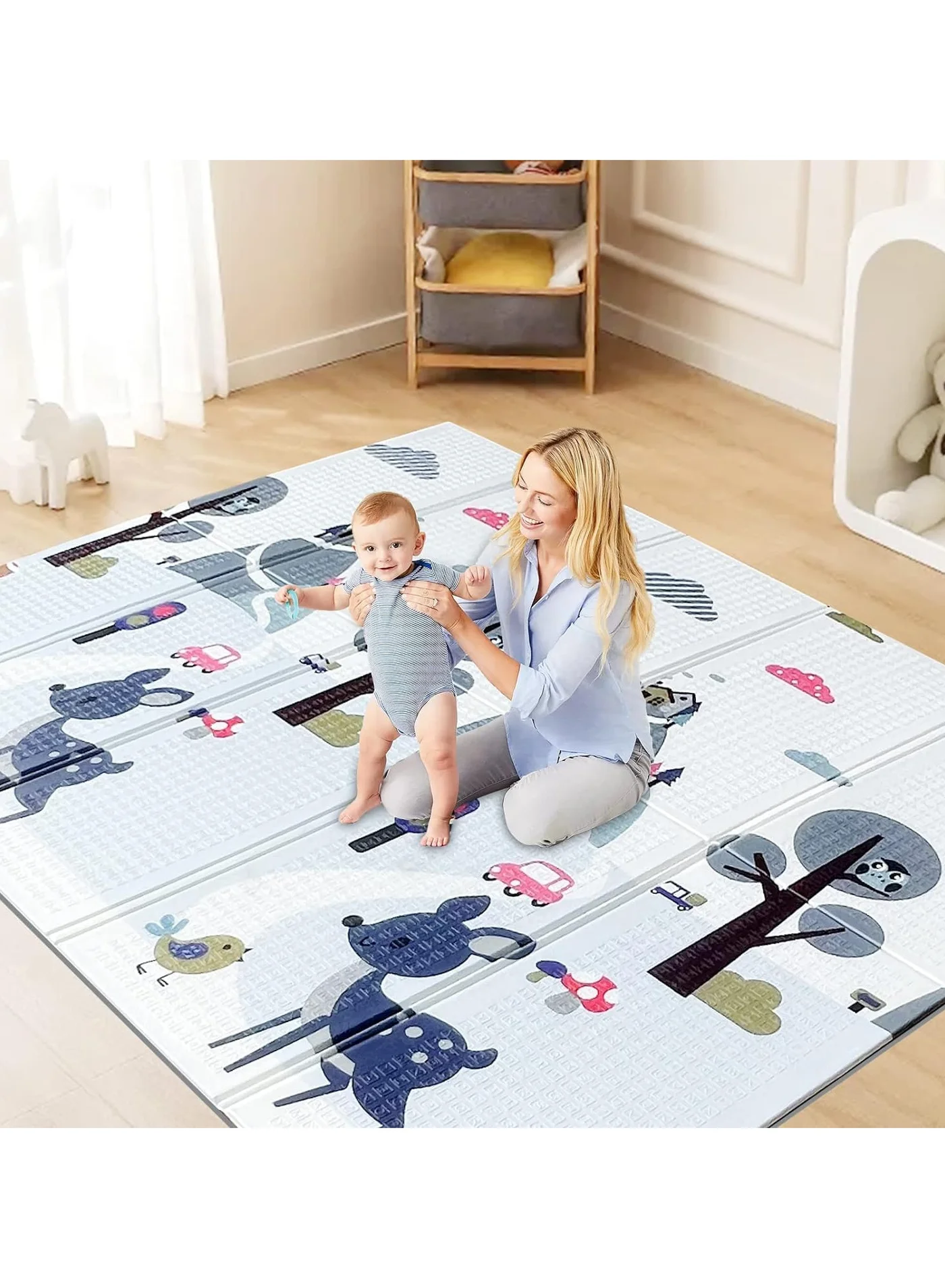 AUTOYSUR Foldable Baby Play Mat Waterproof Foam Crawling Floor Mat (200 x 180 cm) vrvff