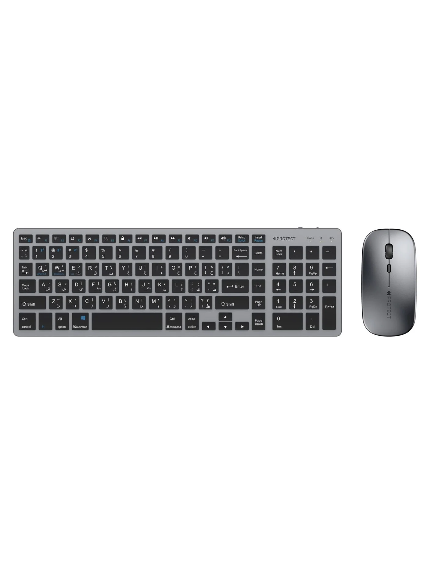 Protect Rechargeable Bluetooth Keyboard and Mouse Combo Slim Silent Full Size Multi-Device Wireless Set for PC Laptop Tablet (Black) yk3iw