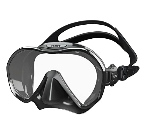 Premium Scuba Diving Mask Wide-View Panoramic Lens (Black, One Size) ttwgb