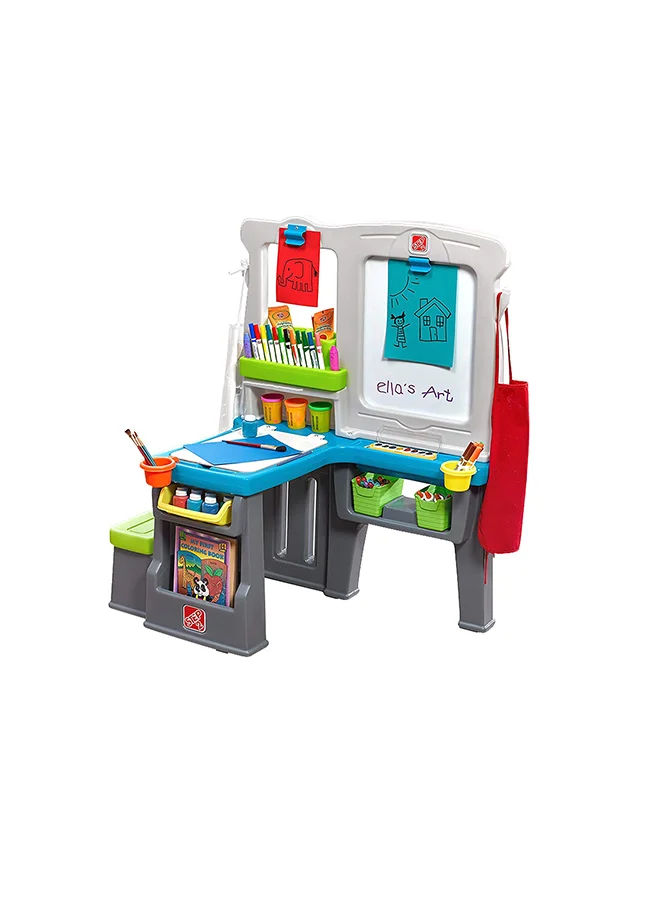 Premium Kids Art Center Activity Station with Storage and Easel (114x100x67cm) pk5n0