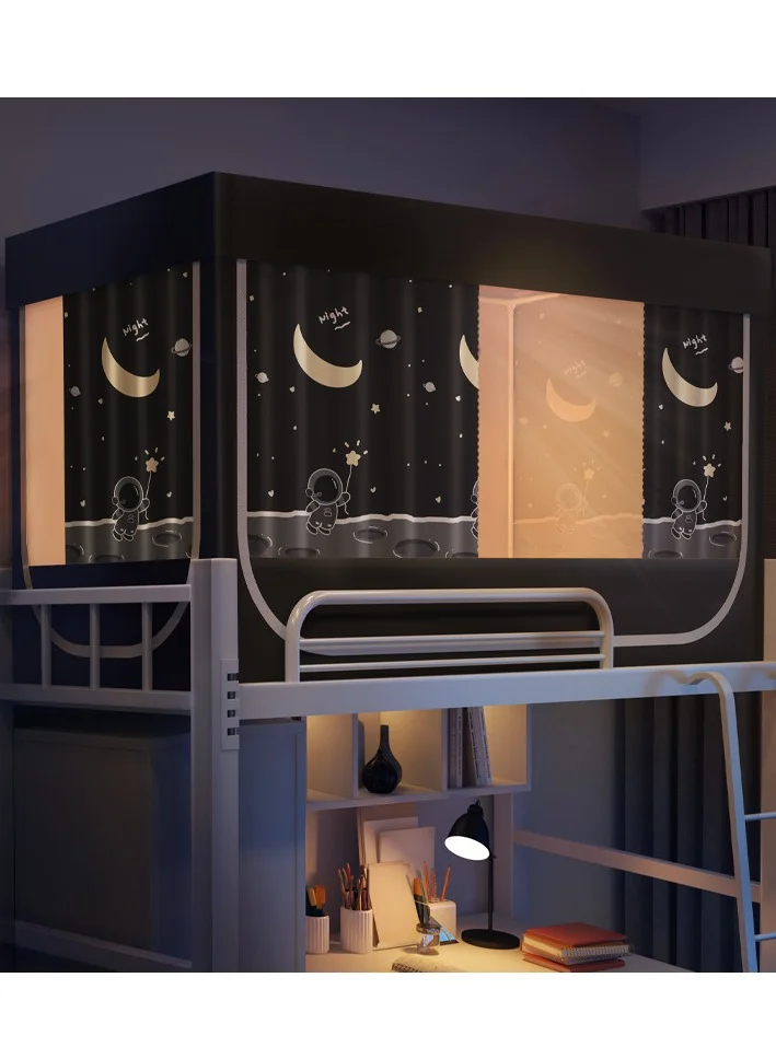 Bluejw Bed Canopy Tent with Frame Privacy Blackout Curtain for Kids Bedroom (Astronaut Pattern, 190 x 90 x 110 cm) sqjy2