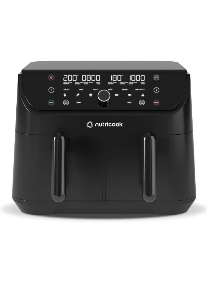 Nutricook Duo Vision Air Fryer 12-Program Digital Cooking Appliance (Black, 8.5 L) 91wzz