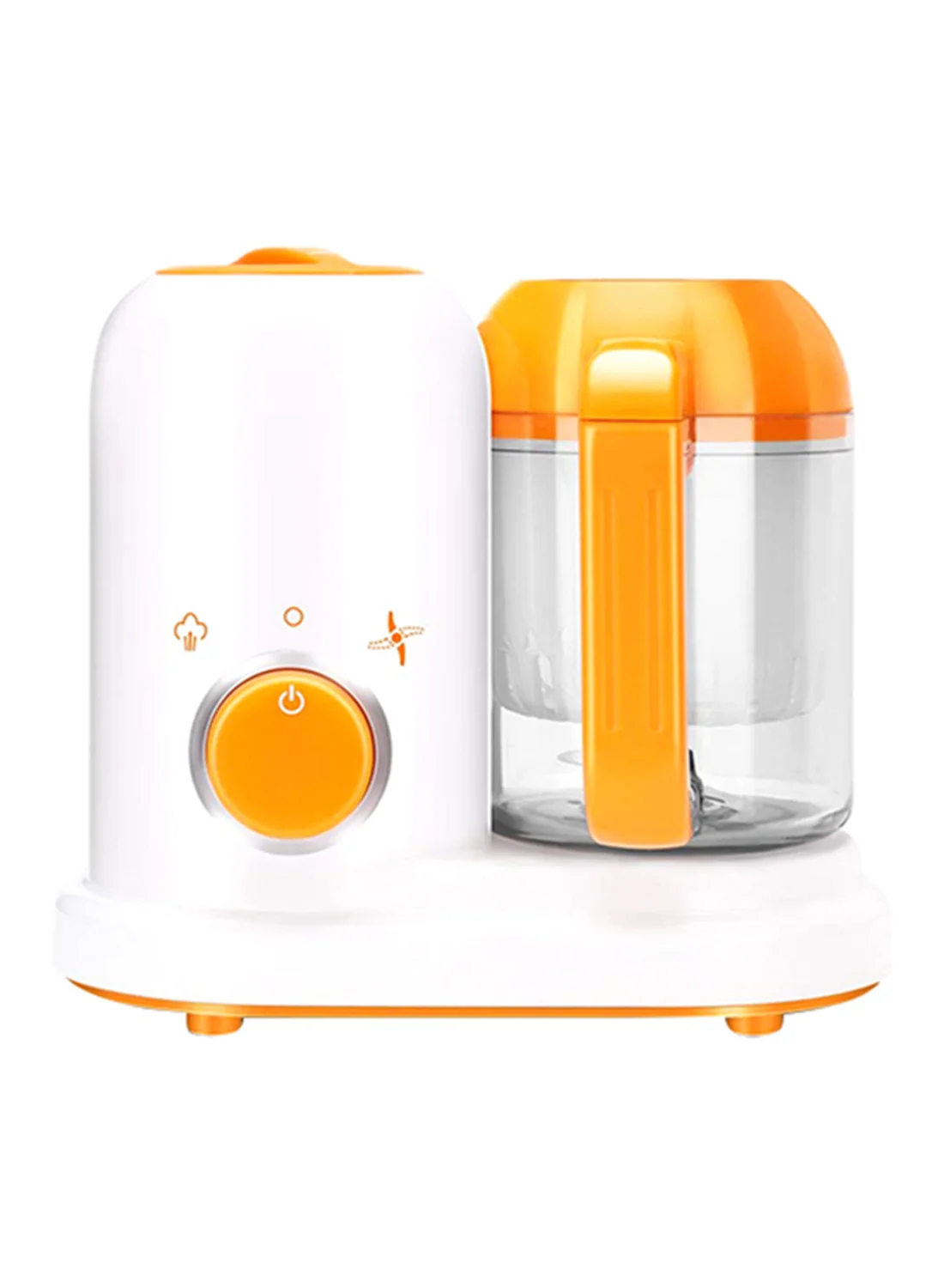 Mini Baby Food Steamer Blender Shatterproof Electric Processor (Orange/White, 1 Unit) 28q2n