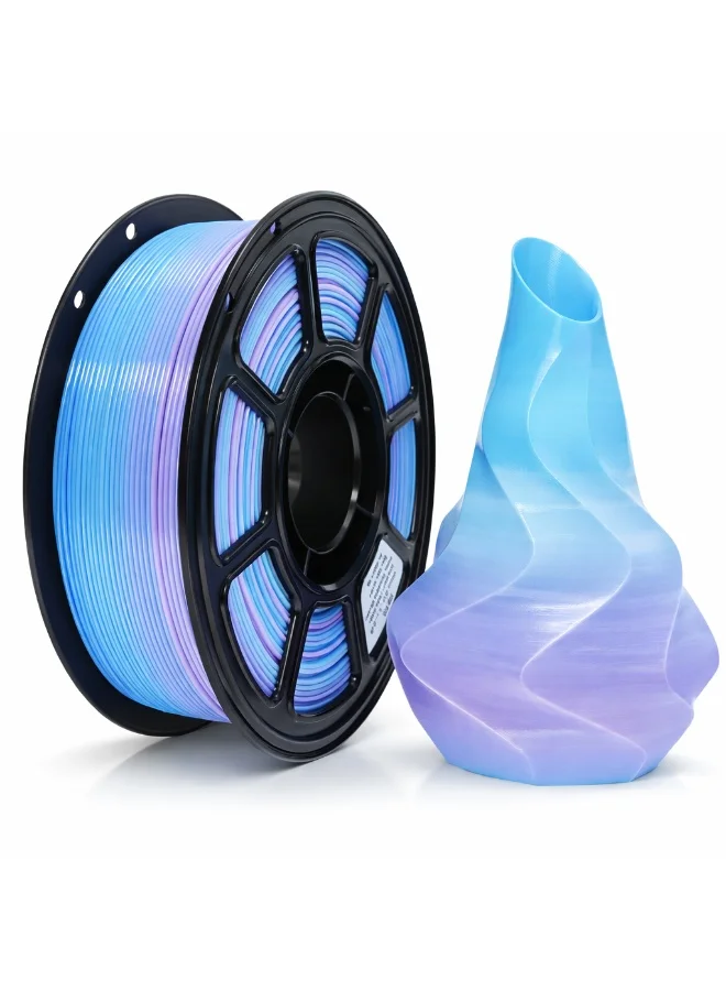 Mordely PETG 3D Printer Filament 1.75mm (Blue Purple Gradient, 1kg) High Precision Low Warping Material for FDM Printers e784v