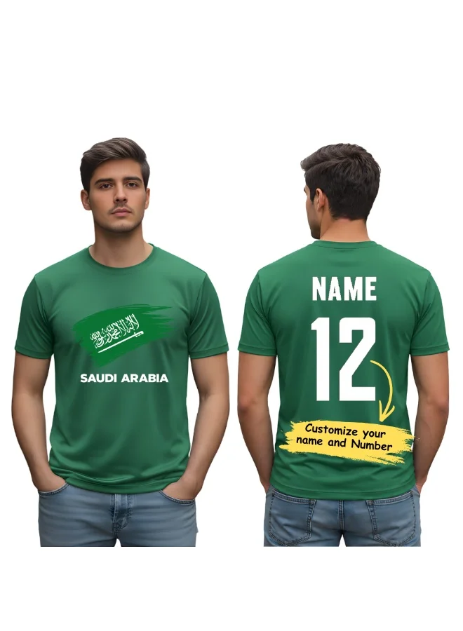 PRINTSHOP4ME Saudi Arabia National Team Jersey Dry-Fit T-Shirt for Men (Green, L) 9mcs5