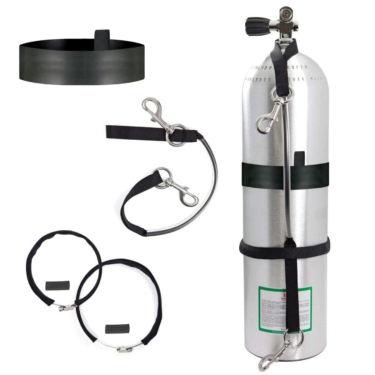 Premium Scuba Diving Stage Cylinder Strap Kit (Adjustable, 11.2 cm) owqn8