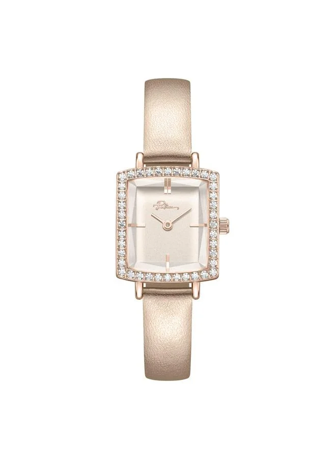 Lorie Analog Wrist Watch for Women Genuine Leather Strap Premium Quartz Movement (Light Pink, 19.2mm) glvt4