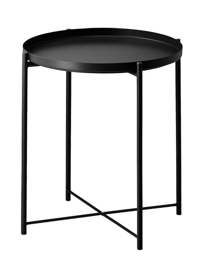 Eworld Round Coffee Serving Tray Table (Black, 40 cm) ibwe4