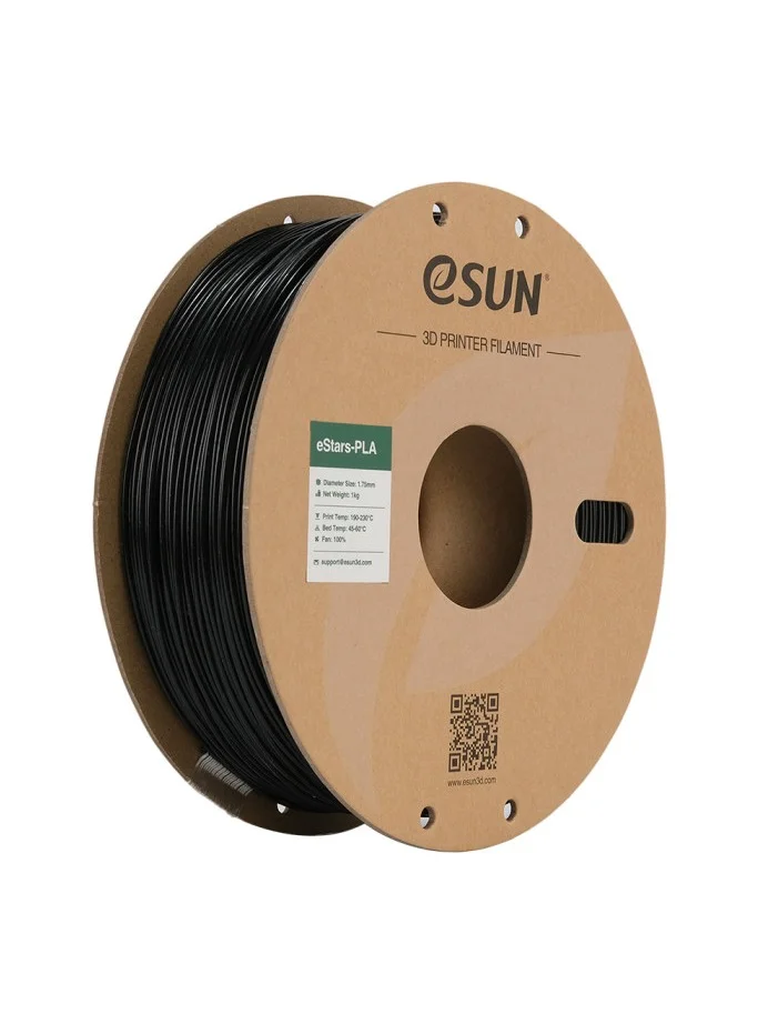 eSUN PLA eStar 3D Printer Filament (Black, 1.75mm, 1kg) Premium Luminous Star Effect Material for Professional Printing ku3km