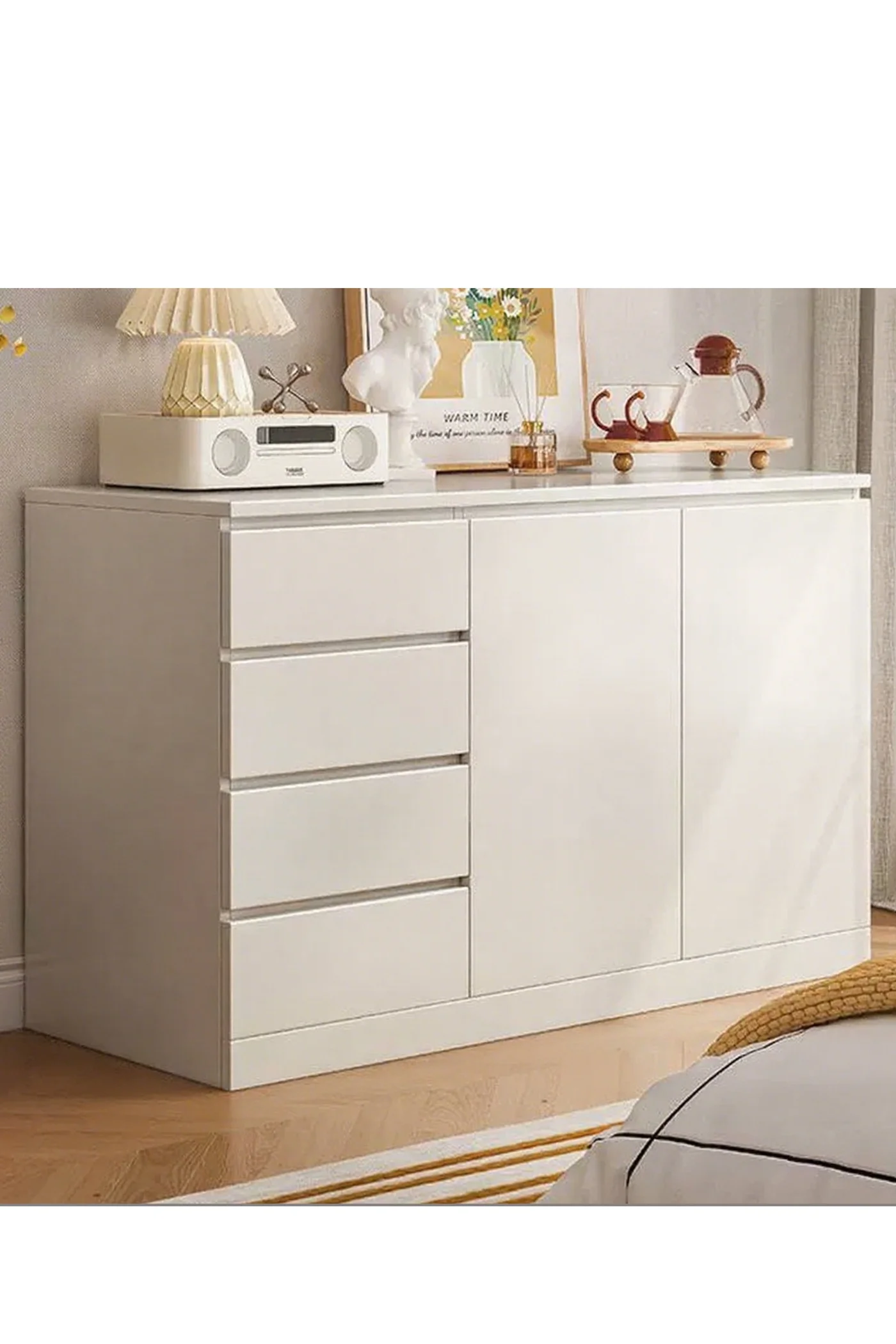YY-Recheer Modern Sideboard Buffet Cabinet with Drawers and Doors (Premium Particle Board, Storage Organizer for Dining Room and Hallway) sk8bj