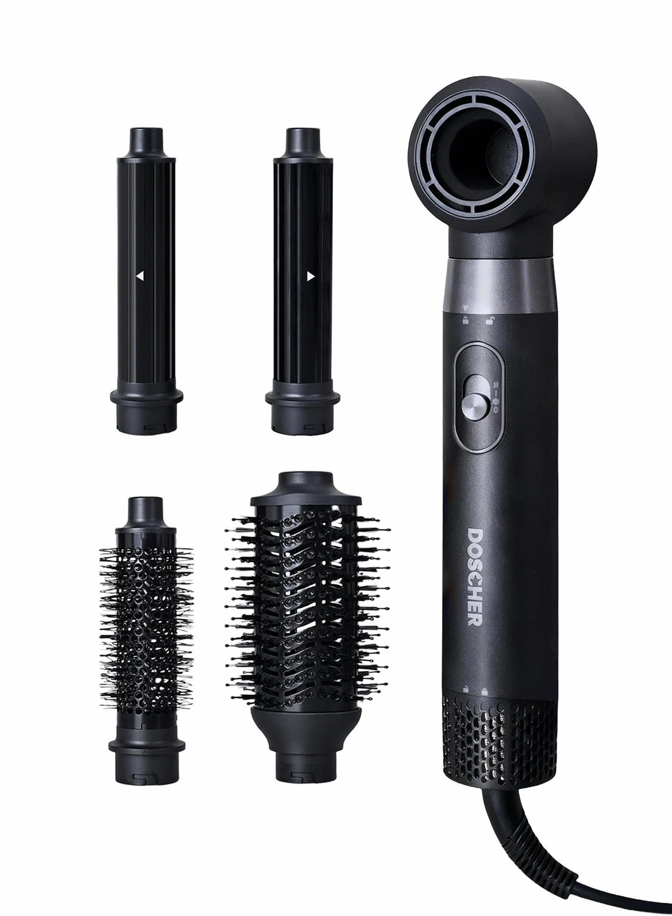 DOSCHER 5-in-1 Hair Dryer Brush, Professional Ionic Hot Air Styler for Volumizing, Curling & Straightening (1000W) 37rdd