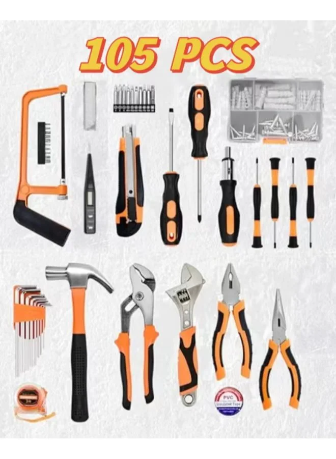 JoyousSto Household Tool Kit 105-Piece Professional Hand Repair Set with Storage Case (105-Pcs) 6ggvz