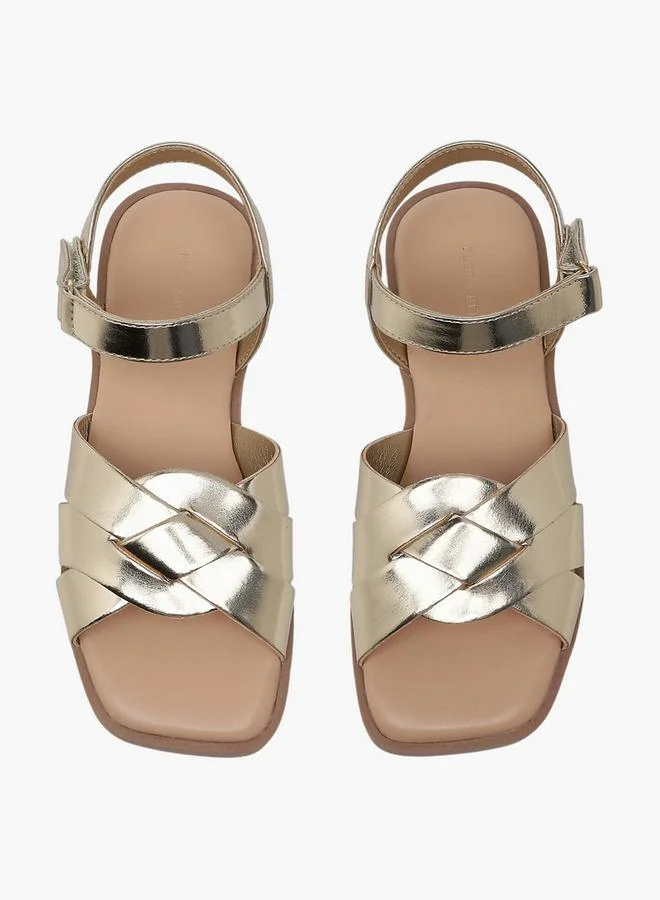 Flora Bella Girls Metallic Sandals Hook & Loop Fastening Premium Footwear for Kids (Silver, 25 cm) j1dlc