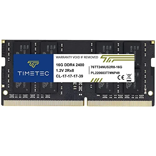 Timetec 16GB DDR4 2400MHz SODIMM Laptop RAM Memory Module (260-Pin, CL17, Non-ECC, Unbuffered) for Notebook and Mini PC zl6xe
