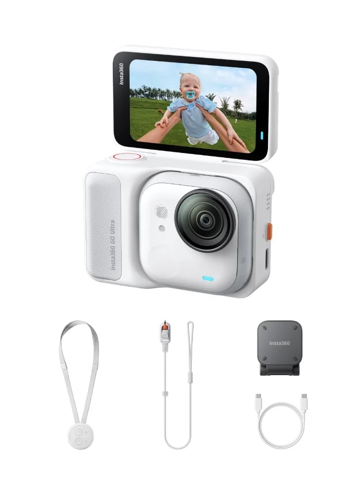 Premium 4K Ultra-Compact Action Camera with FlowState Stabilization and Waterproof Design (White) yxv6d