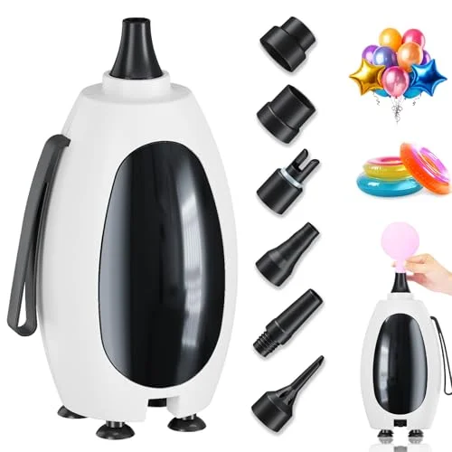 Froova Electric Balloon Pump Portable Air Inflator with 6 Nozzles for Party Decorations and Inflatables (1 Piece) bsw9s