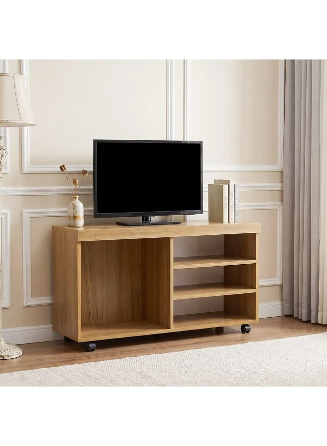 Danube Home Valeria TV Cabinet Entertainment Unit (Almond, 90x30x54 cm) Premium Wooden Stand for Living Room and Bedroom i097v