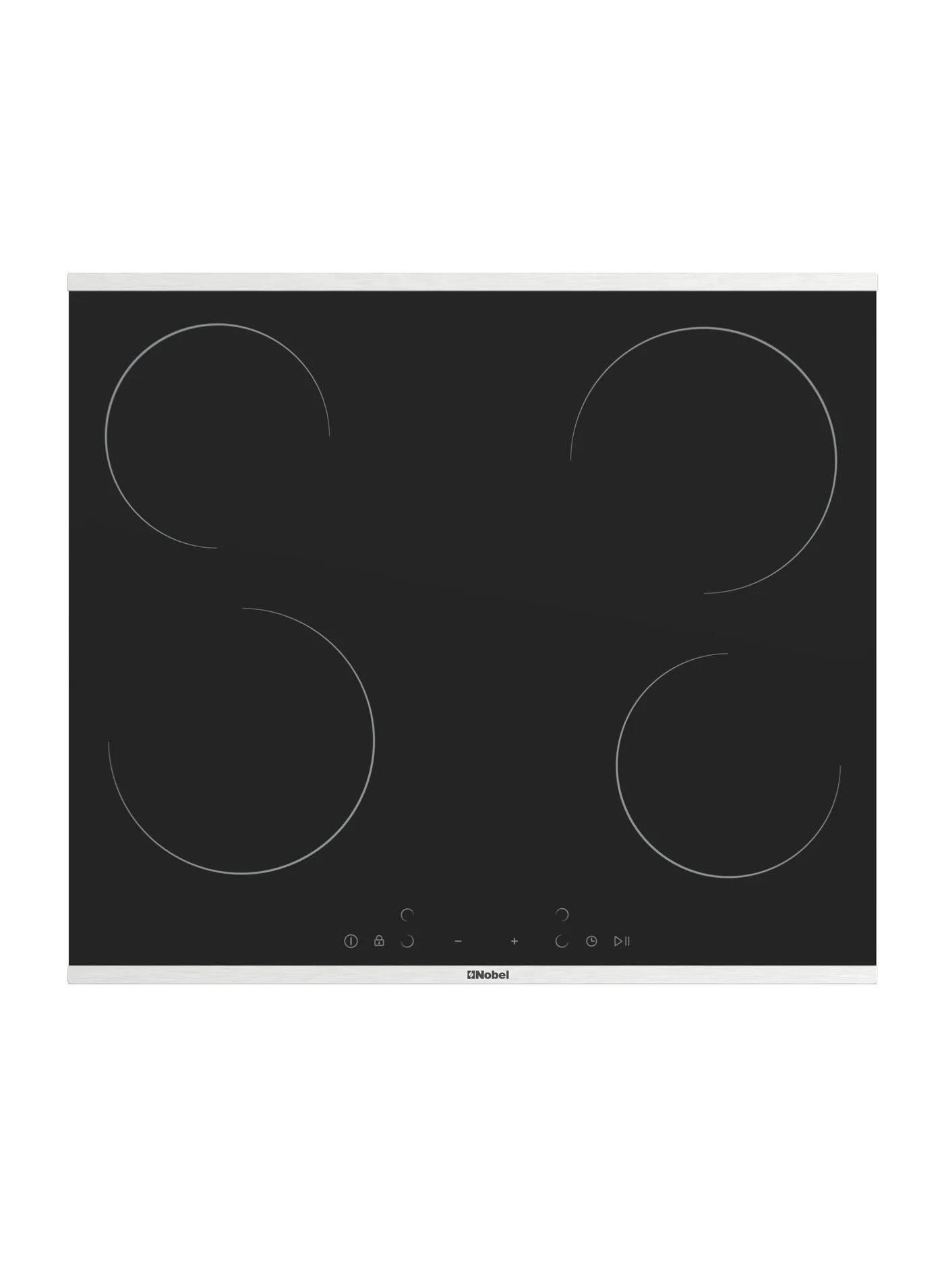 Nobel 60 cm Built-in Vitroceramic Electric Hob with 4 Cooking Zones and Touch Control (Black, 6000W) 4hexi