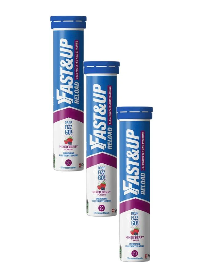 FAST&UP Reload Hydration Electrolyte Supplement Mixed Berry Flavour (60 Effervescent Tablets) bmcxz